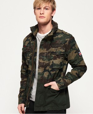 Superdry Mixed Rookie Pocket Férfi Kabát Camo | NUSIQ7186